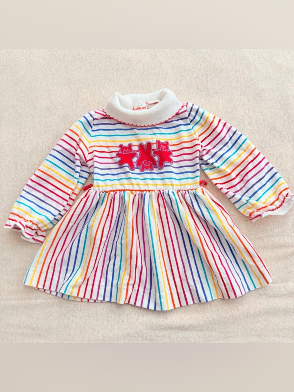 Vintage healthtex stripped bubble sleeves dress